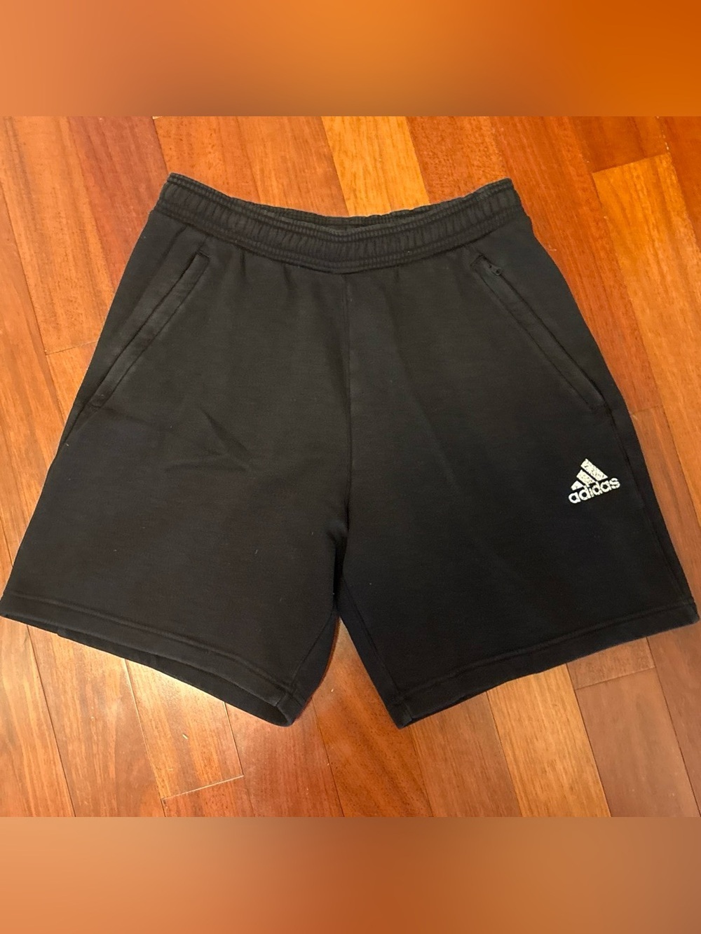 Adidas Mens Black Zipper Pocket Shorts- M